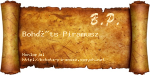 Boháts Piramusz névjegykártya